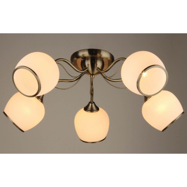Фото Люстра потолочная hiper betty h022-5 е27 5x60вт ip 20 матовая бронза