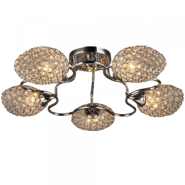 Фото Люстра потолочная hiper napoli h100-5 е27 5x60вт ip 20 хром