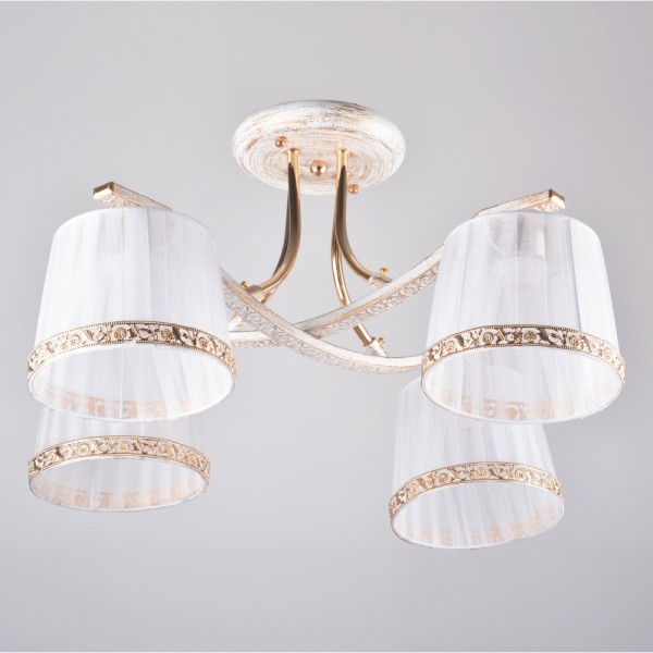 Фото Люстра потолочная hiper simona h016-4 е27 4x60вт ip 20 золото