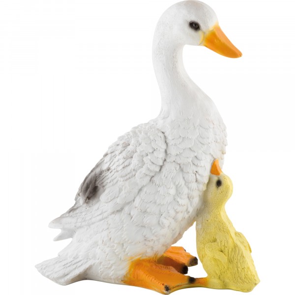 Фото Фигурка садовая утка с утенком, h30см
