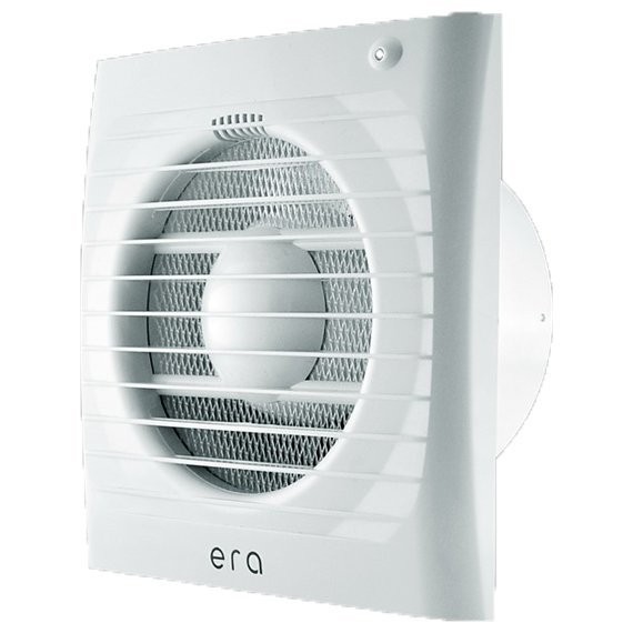 Фото Вентилятор вытяжной осевой накладной 100мм era 4c-et белый, c обр.клапаном и таймером, эра