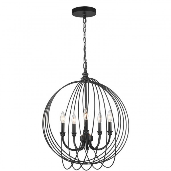 Фото Светильник подвесной toplight dina tl1185h-05bk е14 5x40вт ip 20