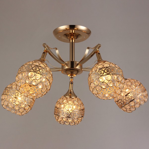 Фото Люстра потолочная hiper ravenna h101-5 е27 5x60вт ip 20 золото