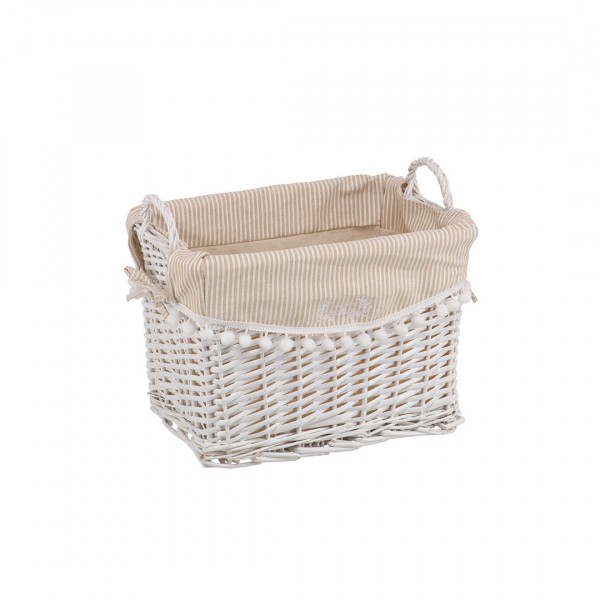 Фото Корзина стеллажная 360*260*260 колокольчик natural house с ручками белый ew-40 m