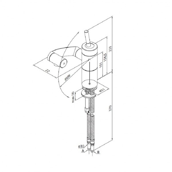 Фото Смеситель для раковины однорычажный damixa arc 290217464