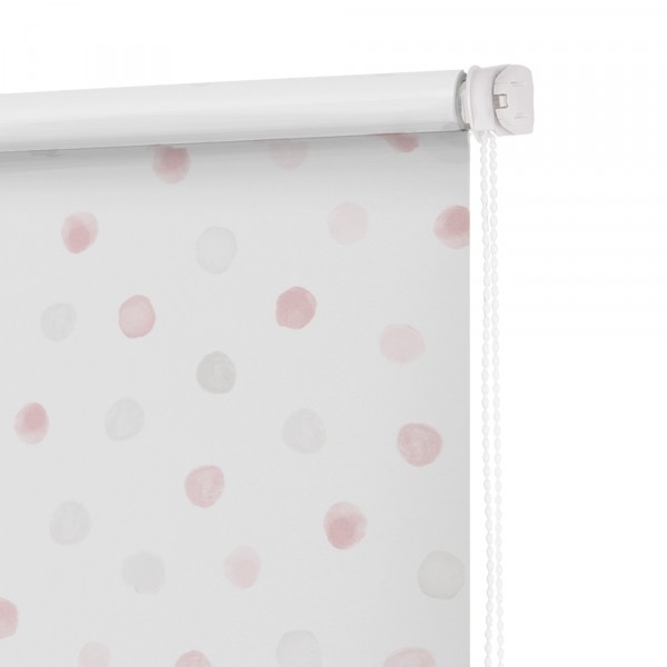 Фото Штора рулонная blackout 160*160см горошек розовый