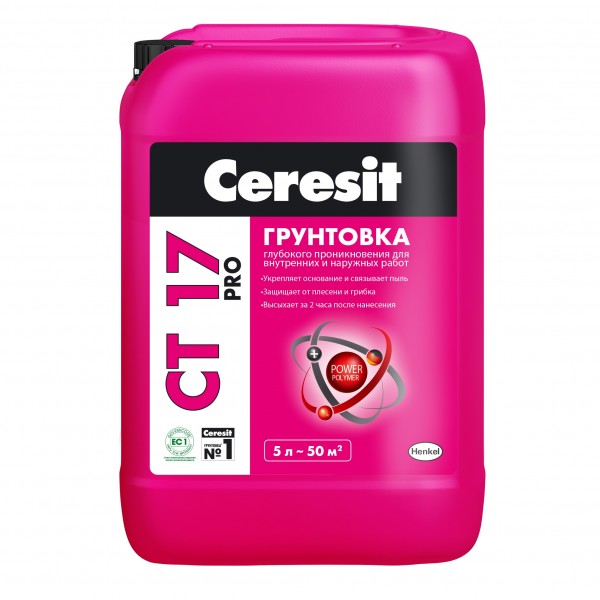 Фото Грунтовка ceresit ct 17 pro 5л