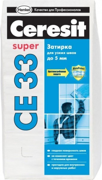 Фото Затирка для узких швов ceresit се 33, цвет голубой, 2 кг