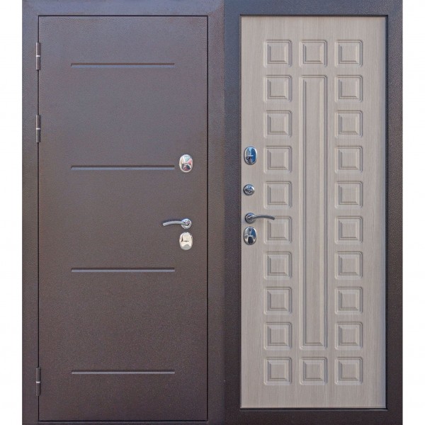 Фото Дверь входная 11 см isoterma медный антик лиственница мокко (860мм) левая 2050х860 левая,