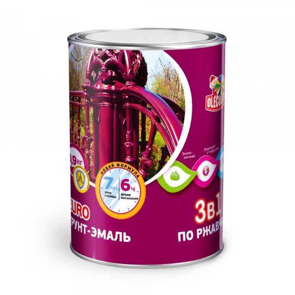 Фото Грунт-эмаль по ржавчине olecolor серый 0.9 кг