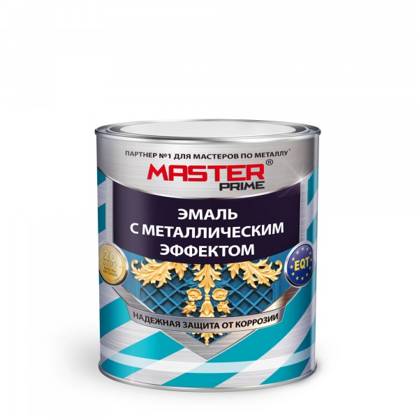 Фото Эмаль master prime с металлическим эффектом золото 0.4 л