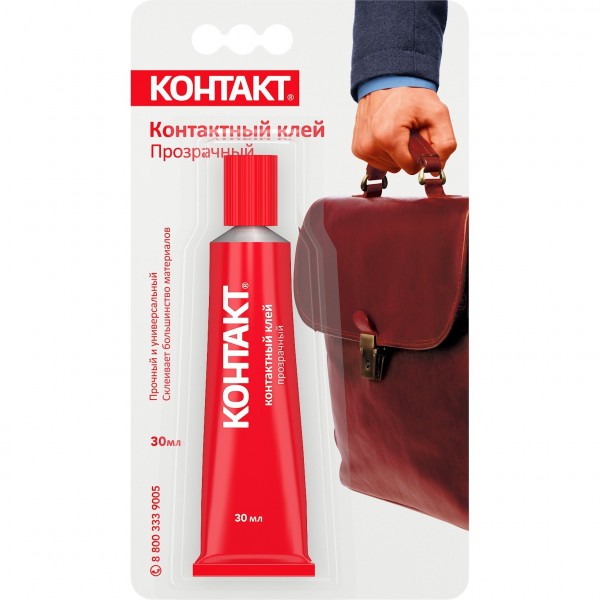 Фото Контактный клей контакт прозрачный 30 мл