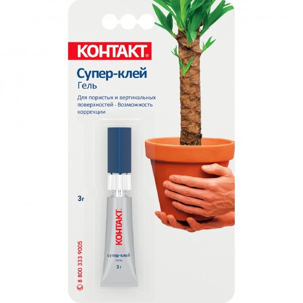 Фото Супер-клей контакт секундный гель 3 г