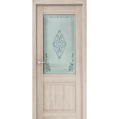 Фото Полотно дверное остеклённое эко сицилия дон,пвх 2000х800мм,дуб филадельфия крем