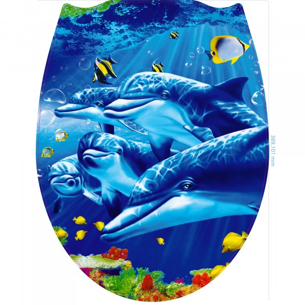 Фото Крышка для унитаза vanstore пластик дельфины