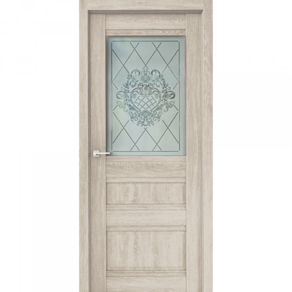 Фото Полотно дверное остеклённое эко сардиния дон,пвх 2000х800мм,дуб филадельфия крем