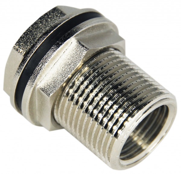 Фото Штуцер (врезка) в бак (емкость) с прокладкой  3/4 (латунь), mp-у