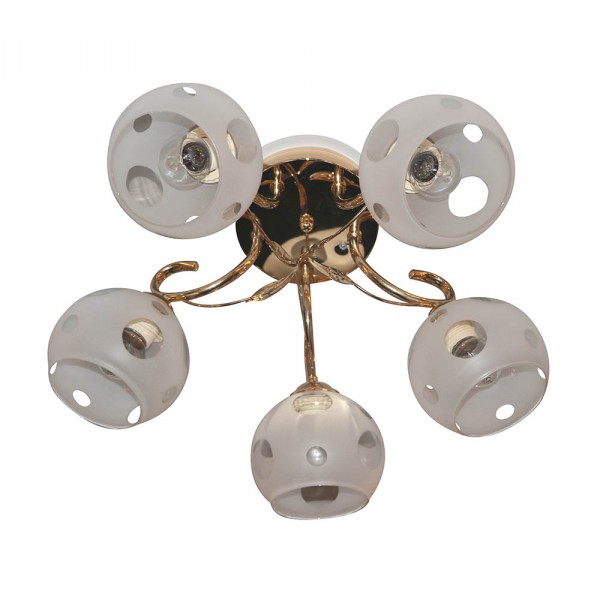 Фото Люстра потолочная hiper amanda h159-1 е27 5x60вт ip 20 золото