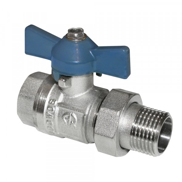 Фото Кран шаровый с полусгоном (американкой) 3/4 бант, mp-у