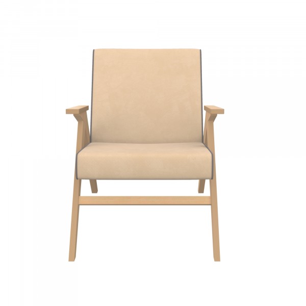 Фото Кресло классическое комфорт вест 80х64см натуральное дерево, ткань бежевый