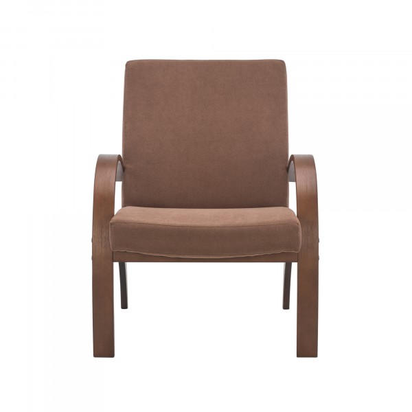 Фото Кресло классическое комфорт денди 78х65см орех, ткань коричневый