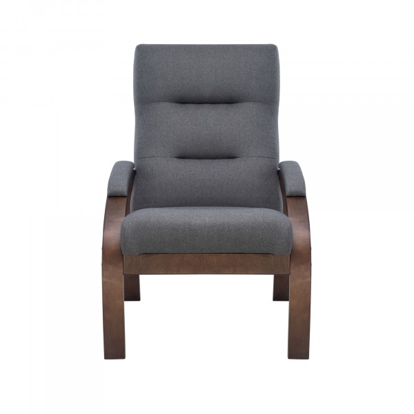 Фото Кресло дизайнерское leset лион 104х80см орех, ткань серый