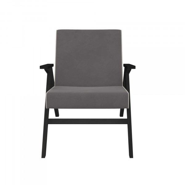 Фото Кресло классическое комфорт вест 80х64см венге, ткань серый