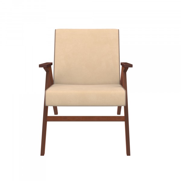 Фото Кресло классическое комфорт вест 80х64см орех, ткань бежевый