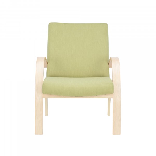 Фото Кресло классическое комфорт денди 78х65см натуральное дерево, ткань зеленый