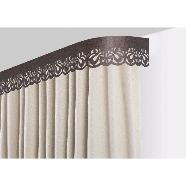 Фото Карниз листея с/п 1,6м 3рядный с фигурным багетом тауп