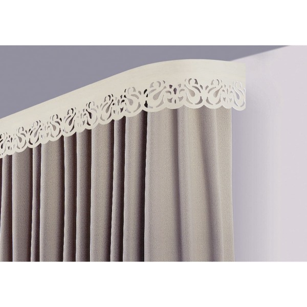 Фото Карниз листея с/п 2,0м 3рядный с фигурным багетом ваниль