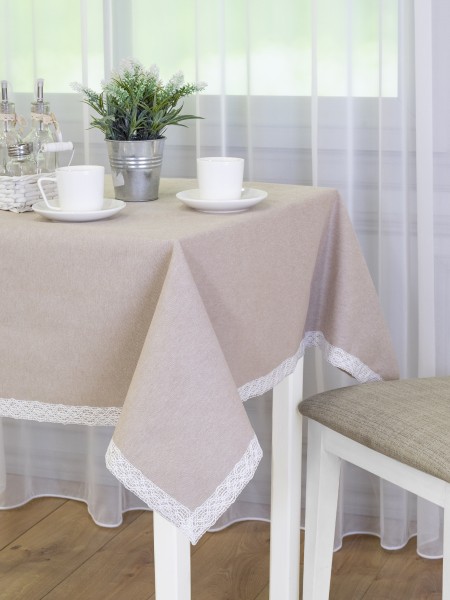 Фото Скатерть пикамо 140*160см т w1935 v72304 бежевый