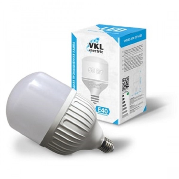 Фото Лампа светодиодная vkl electric 1190984 е27 груша 50вт 6500к