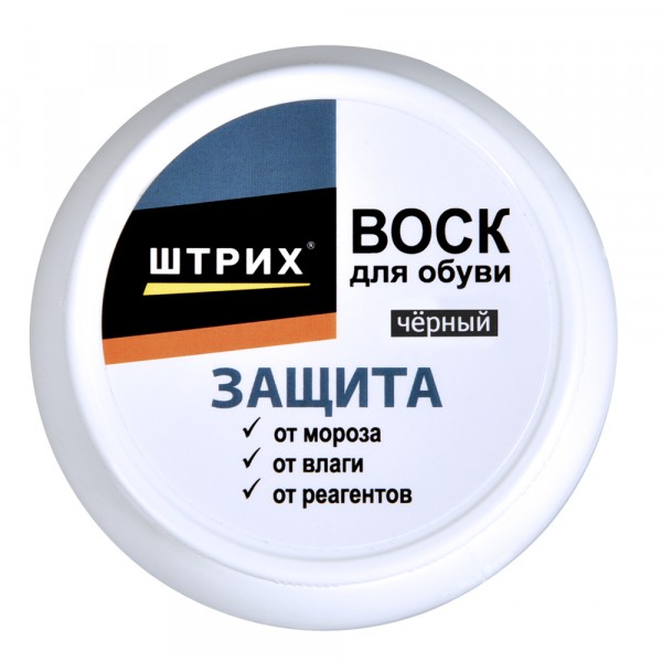 Фото Воск для обуви 55мл штрих защита черный 91224611