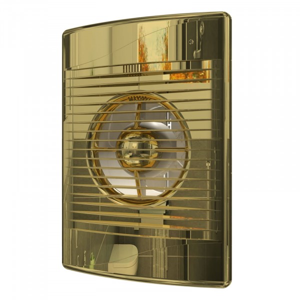 Фото Вентилятор вытяжной осевой накладной 100мм standart 4c gold с обр.клапаном и индик. золотой, diciti