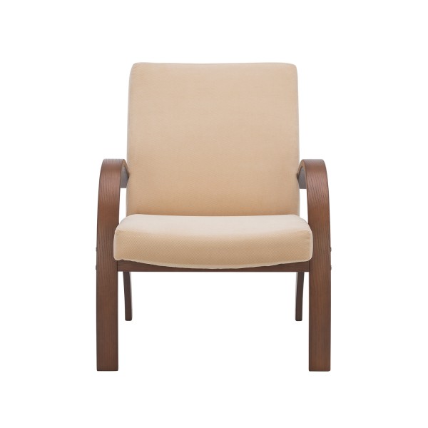 Фото Кресло классическое комфорт денди 78х65см орех, ткань бежевый