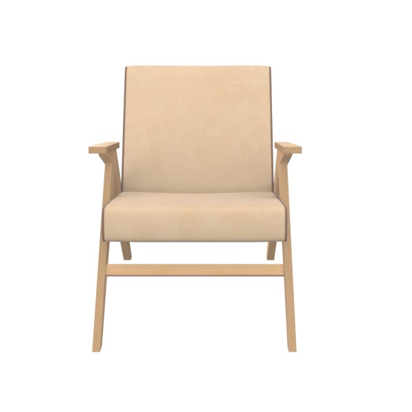 Фото Кресло классическое комфорт вест 80х64см натуральное дерево, ткань бежевый