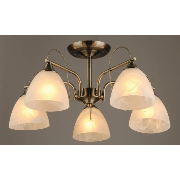 Фото Люстра потолочная hiper helena h021-5 е27 5x60вт ip 20 матовая бронза