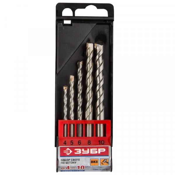 Фото Набор сверл по бетону 5шт ударных 4-10мм зубр профи 2922-н5