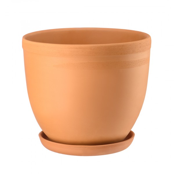 Фото Керамический горшок с подставкой, 4л.,терракотовый