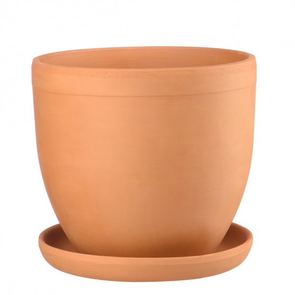 Фото Керамический горшок с подставкой, 2,5л.,терракотовый