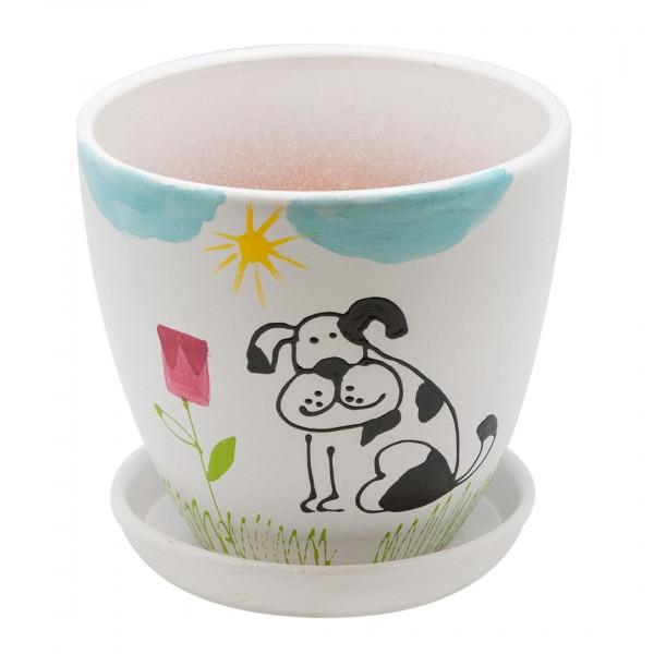Фото Керамический горшок детский с подставкой собака, 2,4л., д175 ш175 в160