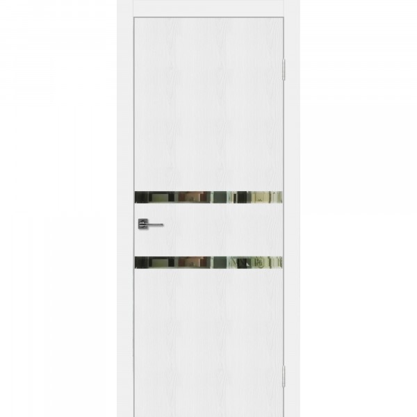 Фото Полотно дверное стекло зеркальное alta 2000х600мм.,пвх, цвет белый глубокий