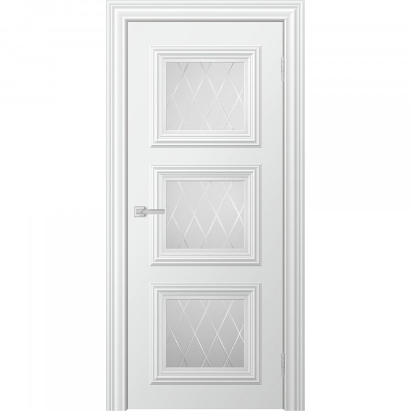 Фото Полотно дверное стекло сатинат miel 2000х800мм.,эмаль, цвет снежный