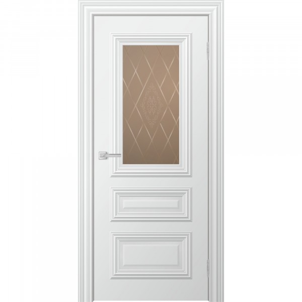 Фото Полотно дверное стекло сатинат ella 2000х600мм.,эмаль, цвет снежный