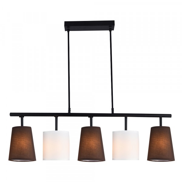 Фото Подвес hiper dark&white h039-5 е27 5x60вт ip20 коричневый/белый