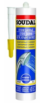 Фото Герметик soudal санитарный 300мл бесцветный