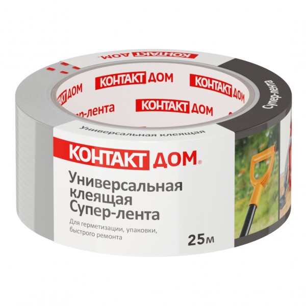 Фото Лента монтажная 50мм*25м*0.175мм серая армированная, контакт