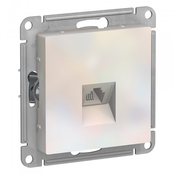 Фото Розетка телефонная rj11 se atlasdesign скрытая, без рамки, жемчуг, atn000481