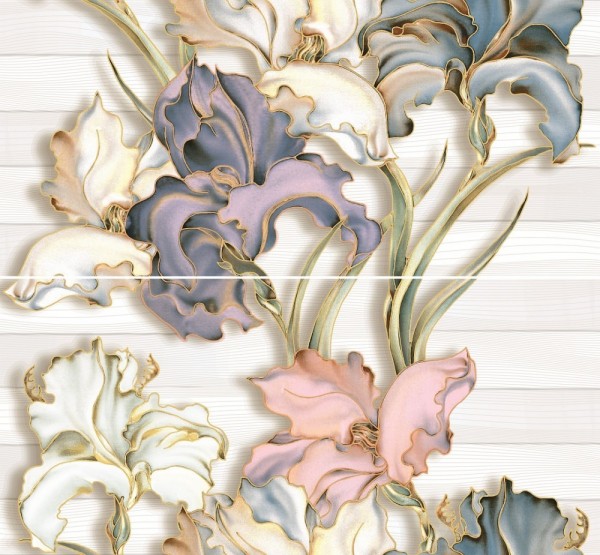 Фото Декор batik 46*50 серый панно из 2-х штук п83071